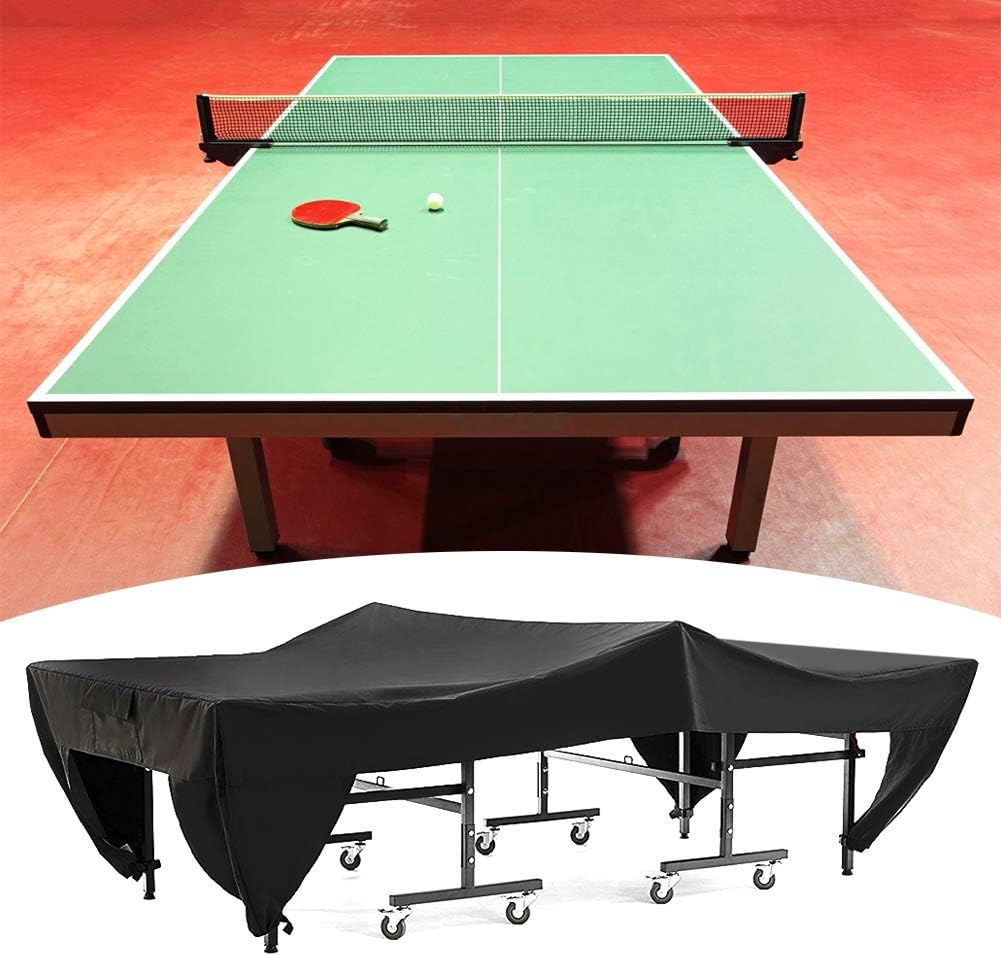 Hapivida Abdeckung für Tischtennisplatte, 280 x 153 x 73 cm Schwarz Wasserdicht Winddicht Tischtenni