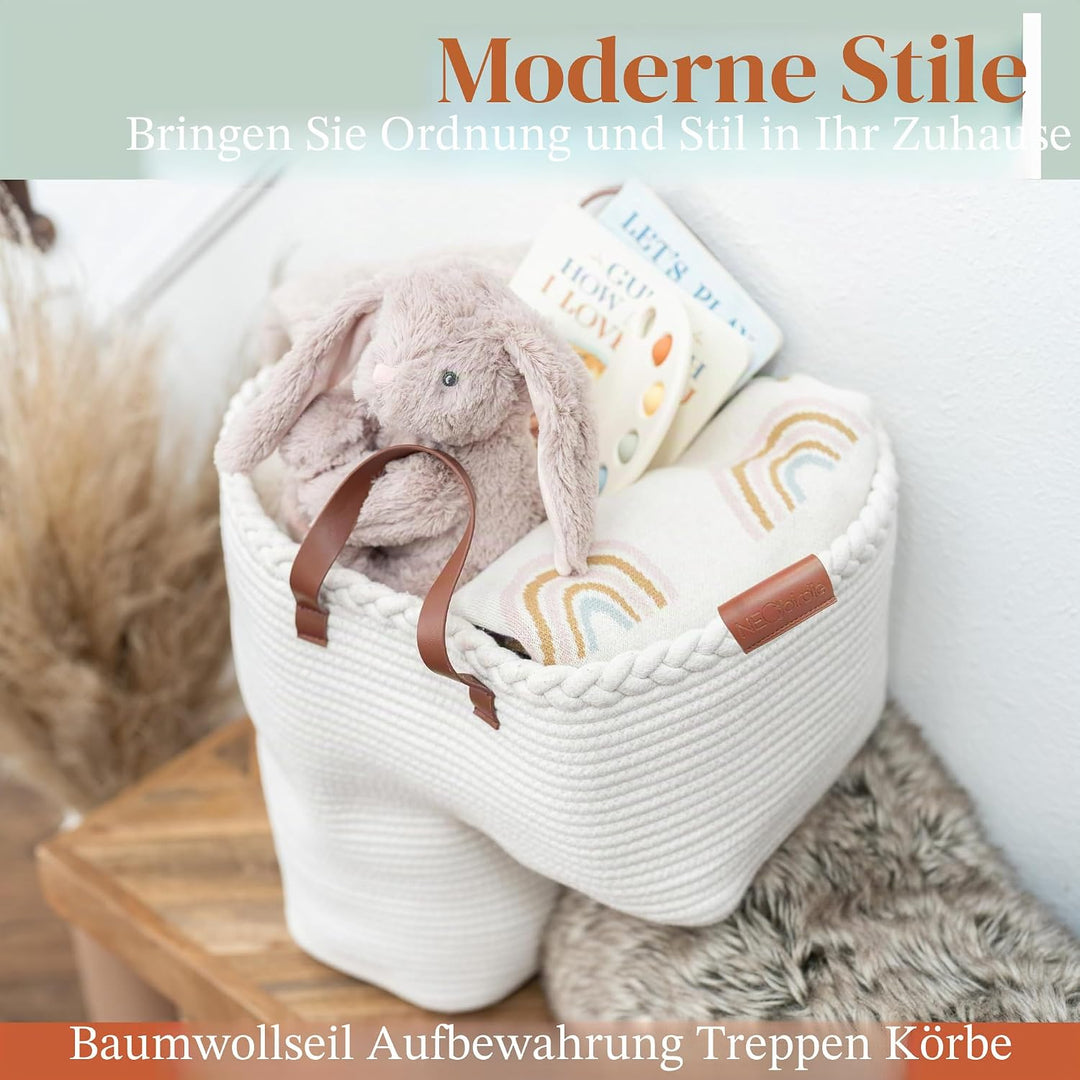 Treppenkorb für Teppich- und Holztreppen – Geschenk zum ersten Muttertag, Baumwollseil-Treppe mit Gr