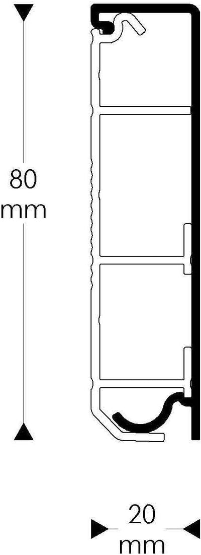 Habengut 6 m Sockelleiste aus PVC, mit integriertem Kabelkanal, Weiss, 80 mm (4 Stück á 1,5 Meter) &