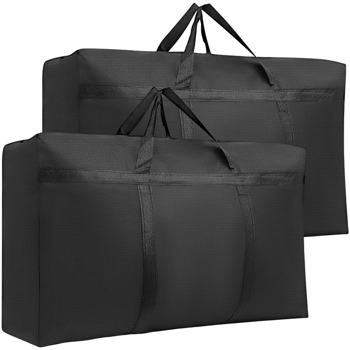 2Pcs 180L Grosse Aufbewahrungstasche mit Reissverschluss & Griff, Oxford Wasserdichte Umzugstaschen,