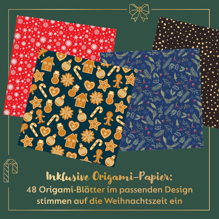 Christmas Magic. Origami Adventskalender. Adventskalenderbuch.: 24 weihnachtliche Faltanleitungen in