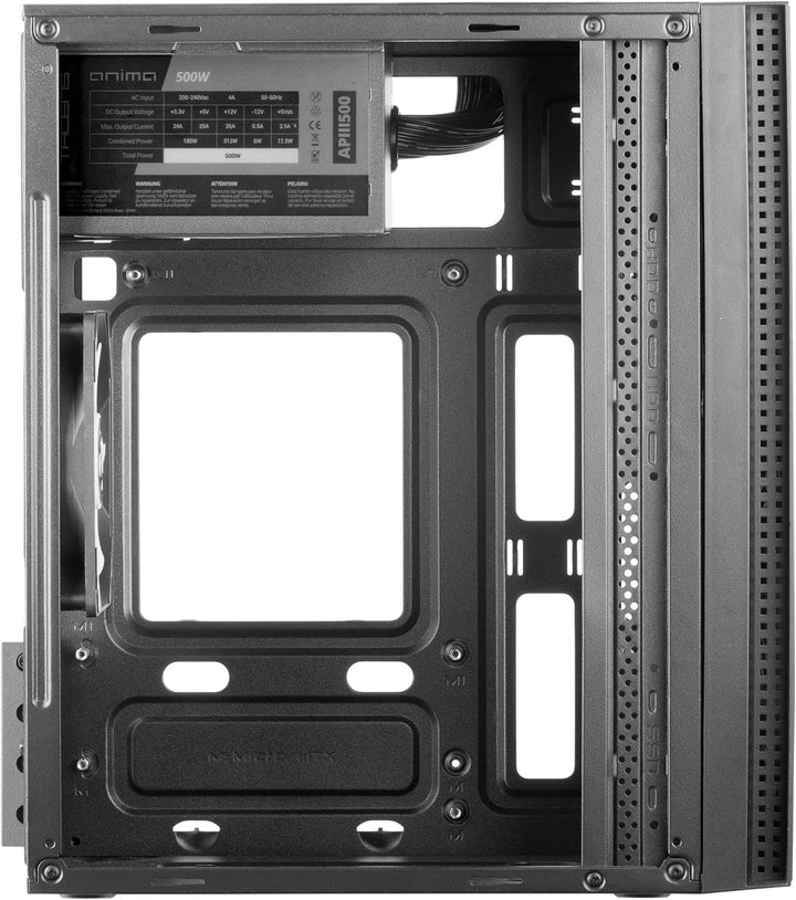 Tacens Anima ACX500, Micro ATX PC Gehäuse, 12cm Lüfter, 500W Netzteil, USB 3.0, Schwarz, Compact