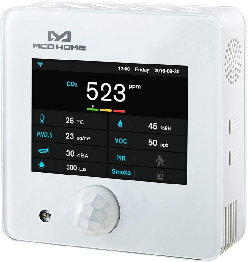 MCO Home A8-9 Multi Sensor/Z-Wave Plus Temperature Sensor, Humidity, PM2.5, CO2, COV, PIR, Lighting,