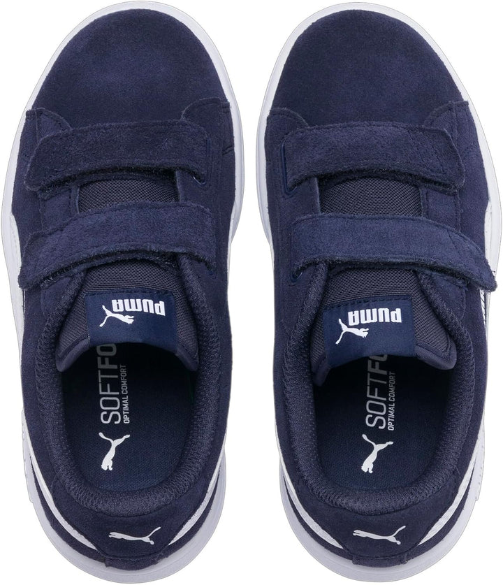 Puma Smash CV V Unisex-Kinder Sneakers 33 EU Peacoat Puma White, 33 EU Peacoat Puma White