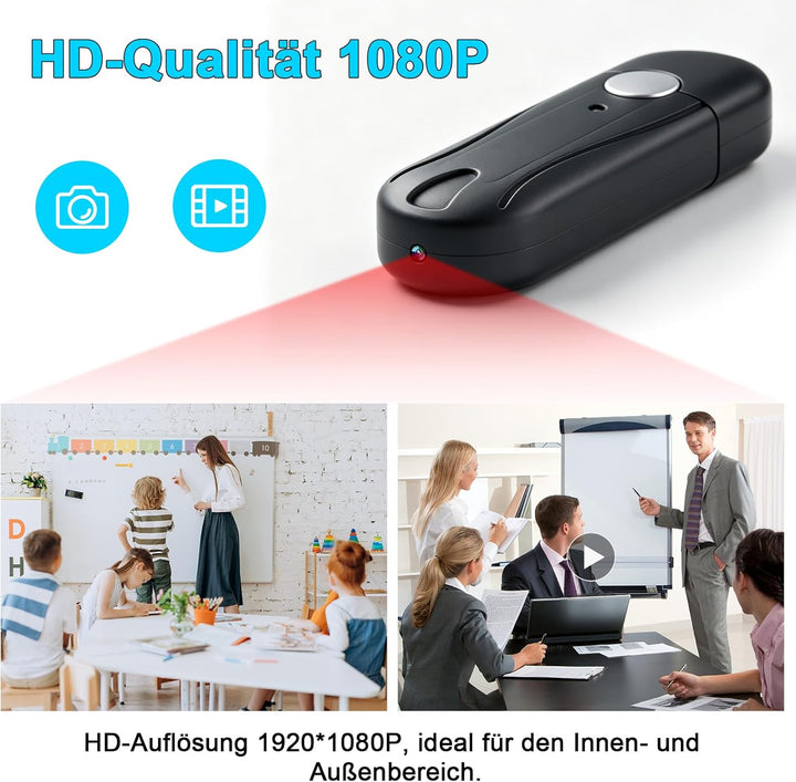 Mini BodyCam,Tragbare Kleine Kamera innen und Aussenbereich,USB-Stick Videokamera HD 1080P MikroKame