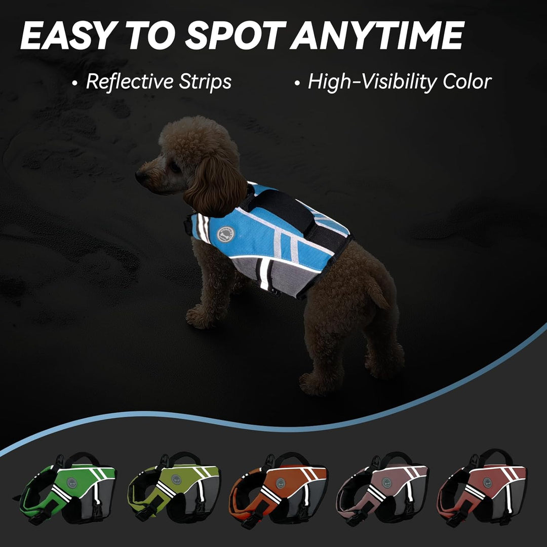 VIVAGLORY Sports Style Hundeschwimmweste, Rettungswesten Für Hunde Bootfahren, Auftrieb & Schwimmhil