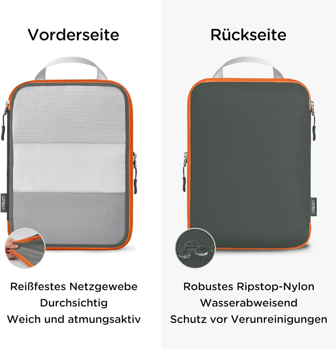 Cipway Kompression Koffer Organizer Set für Rucksack ，Netzgewebe Ultraleichte Packtaschen Packing Cu