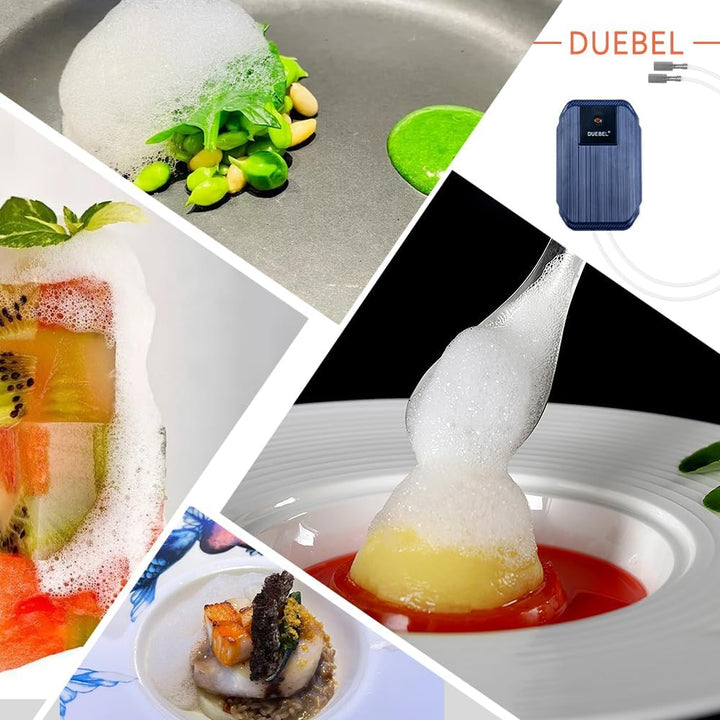 DUEBEL Schaumgenerator-Kit für molekulare Gastronomie Kochen – wiederaufladbar, tragbar, effizientes
