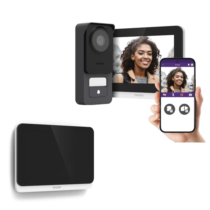 PHILIPS WelcomeEye Connect WLAN-Video-Türsprechanlage (Connect 3 – 2 Monitore Set), Connect 3 – 2 Mo