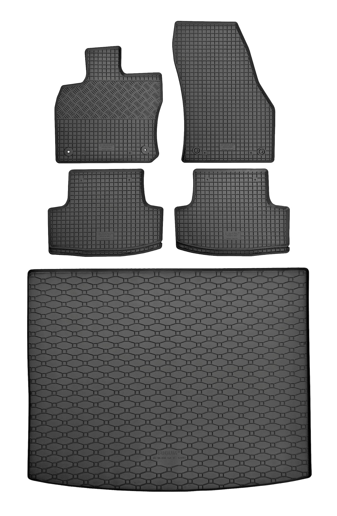 Stylisches Gummi- und Kofferraumwanne Set geeignet für SEAT Ateca 4x4 ab 2016 - Schützen und Aufwert