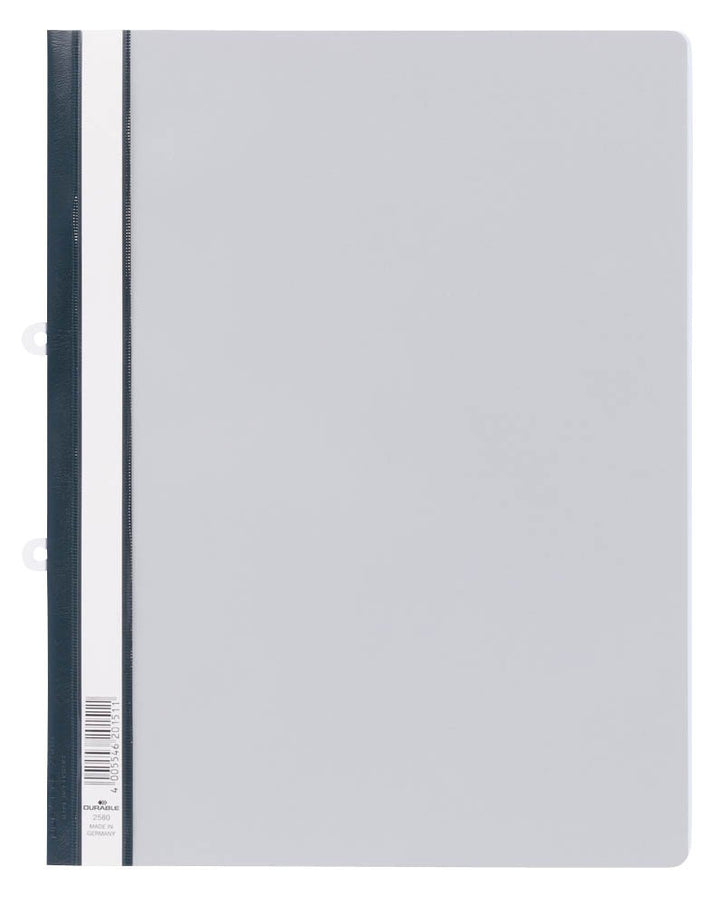 Durable Sichthefter mit Abheftschieber, überbreit, grau, 25er Packung, 258010, grau
