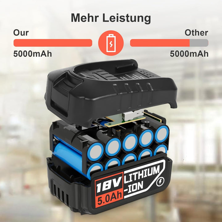 5000mAh Ersatzbatterien für Bosch Haus und Garten PBA PSB PSR 18 V Akku Werkzeuge, für Gardena Akku,