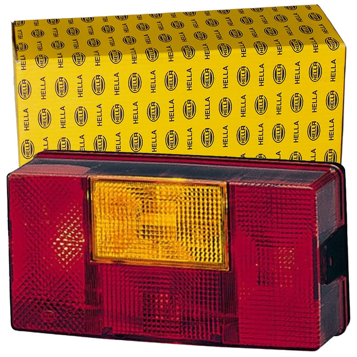 HELLA Rückleuchte - Glühlampe - 24V / 12V - Einbau - ECE/nicht SAE - Lichtscheibenfarbe: rot/gelb -