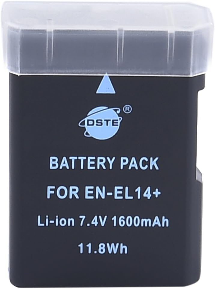 DSTE®（2 Pack） Ersatz Batterie und DC111E Reise Ladegerät Compatible für Nikon EN-EL14 EN-EL14A DF D3