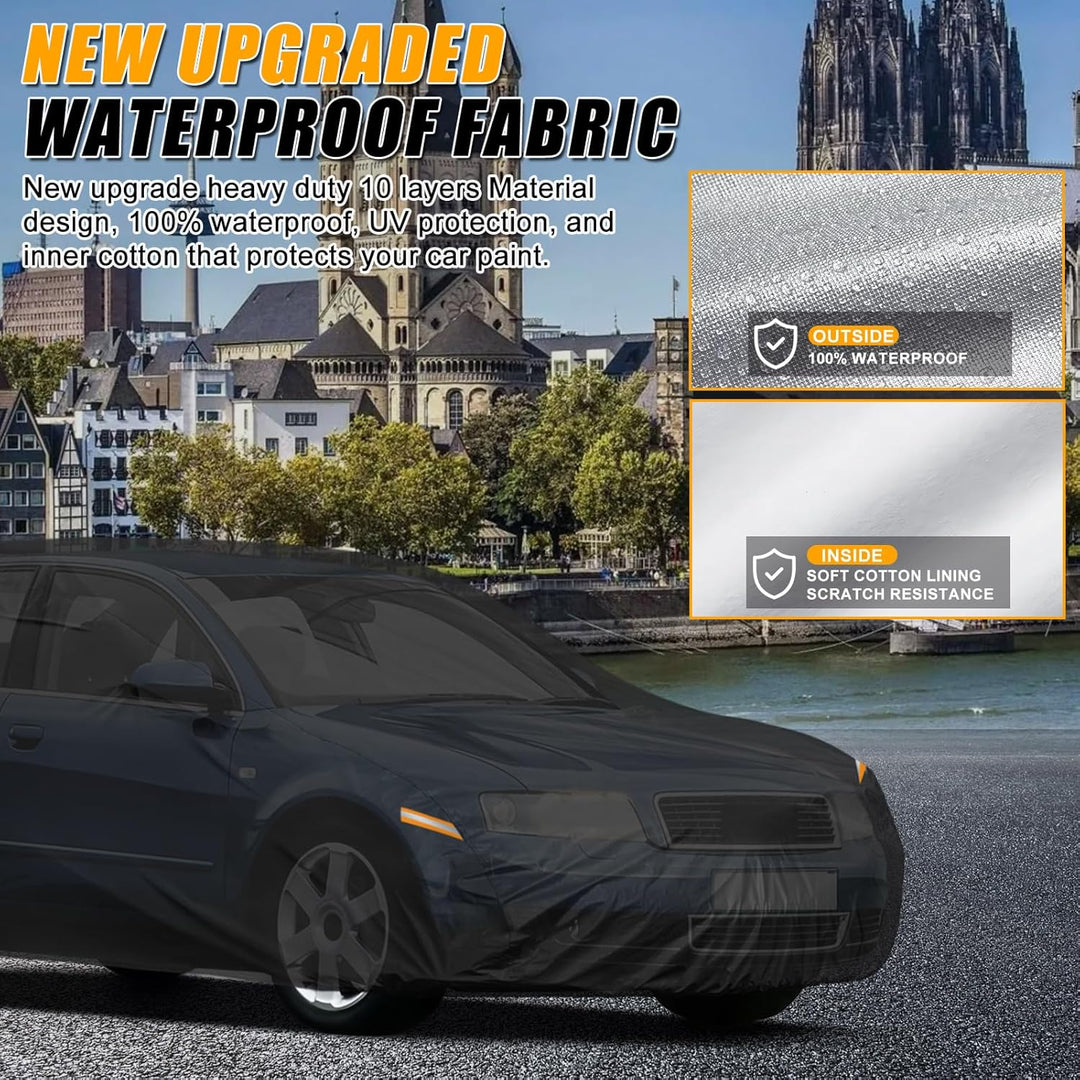Autoabdeckung Wasserdicht für 1994-2004 Audi A4 B5/B6, Vollgarage Autoplane Auto Abdeckplane Winter