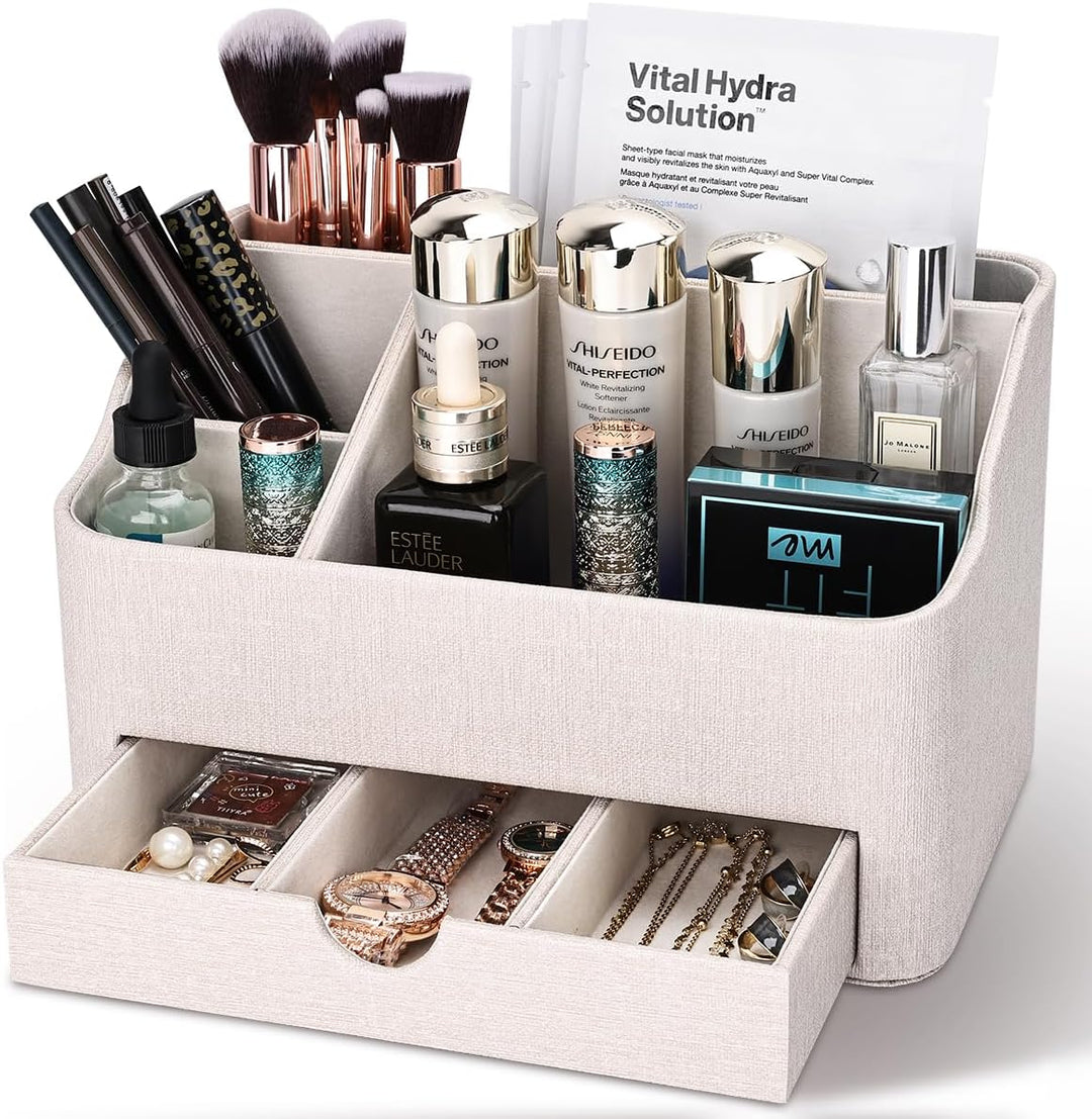 KINGFOM Büro Schreibtisch Organizer Mit 5 Fächern & Schubladen, Multifunktionales Stifte Organizer S
