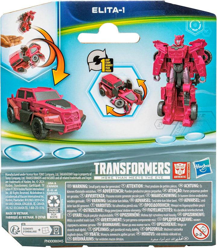 Transformers: EarthSpark 1-Step Flip Changer Elita-1 Action-Figur, ELITA-1