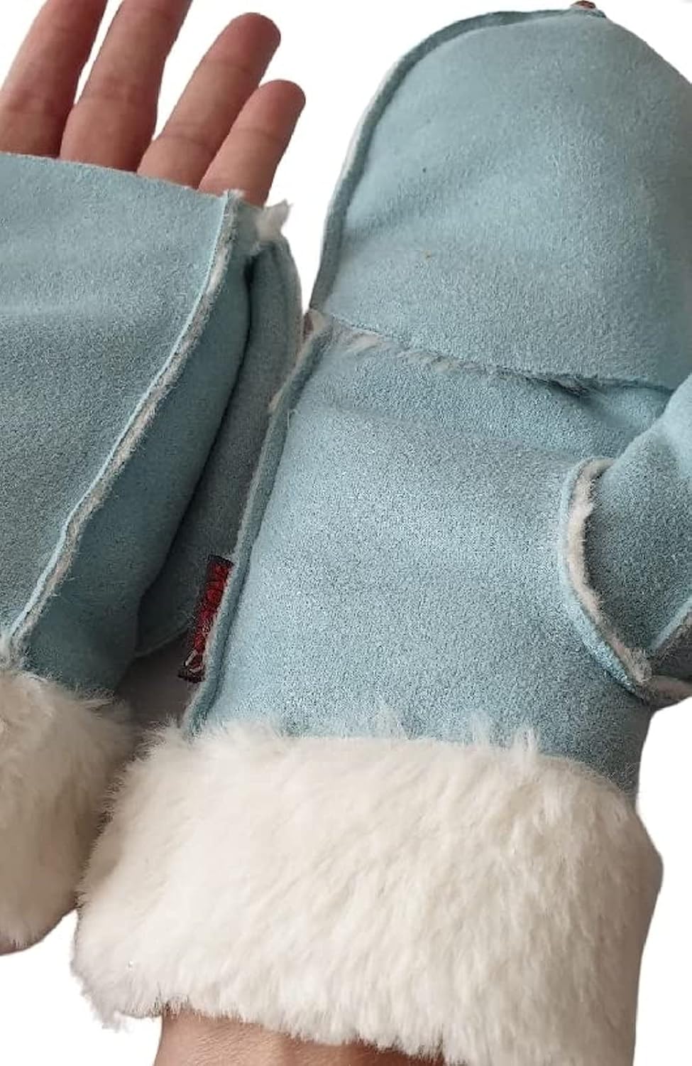 AXELENS FÄUSTLINGE ZU ÖFFNEN WINTERHANDSCHUHE FÜR DAMEN Hellblau, Hellblau