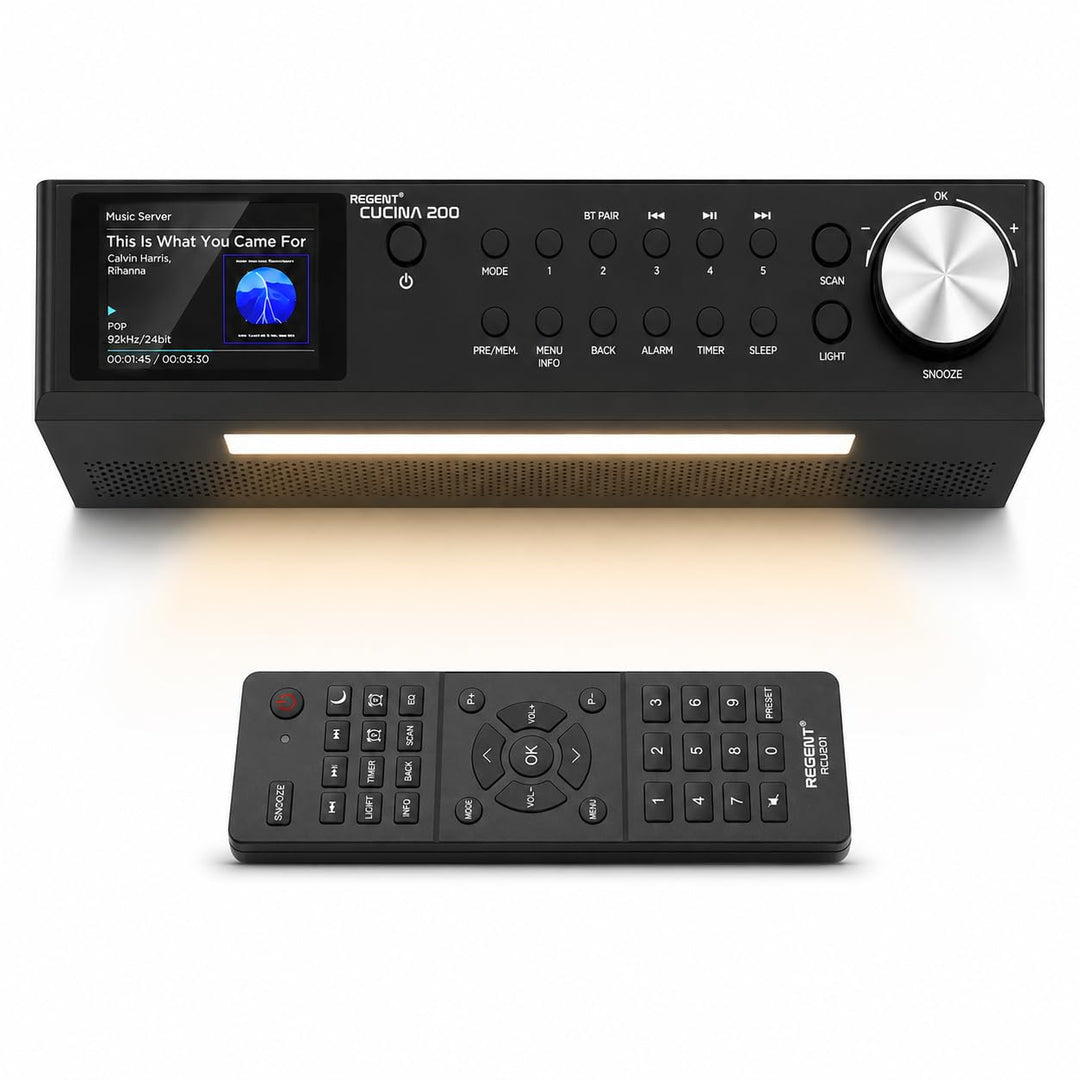 Regent Cucina 200 Küchenradio Unterbau Dab Radio mit Bluetooth FM/DAB+ Radio mit Led Leiste Küche, F