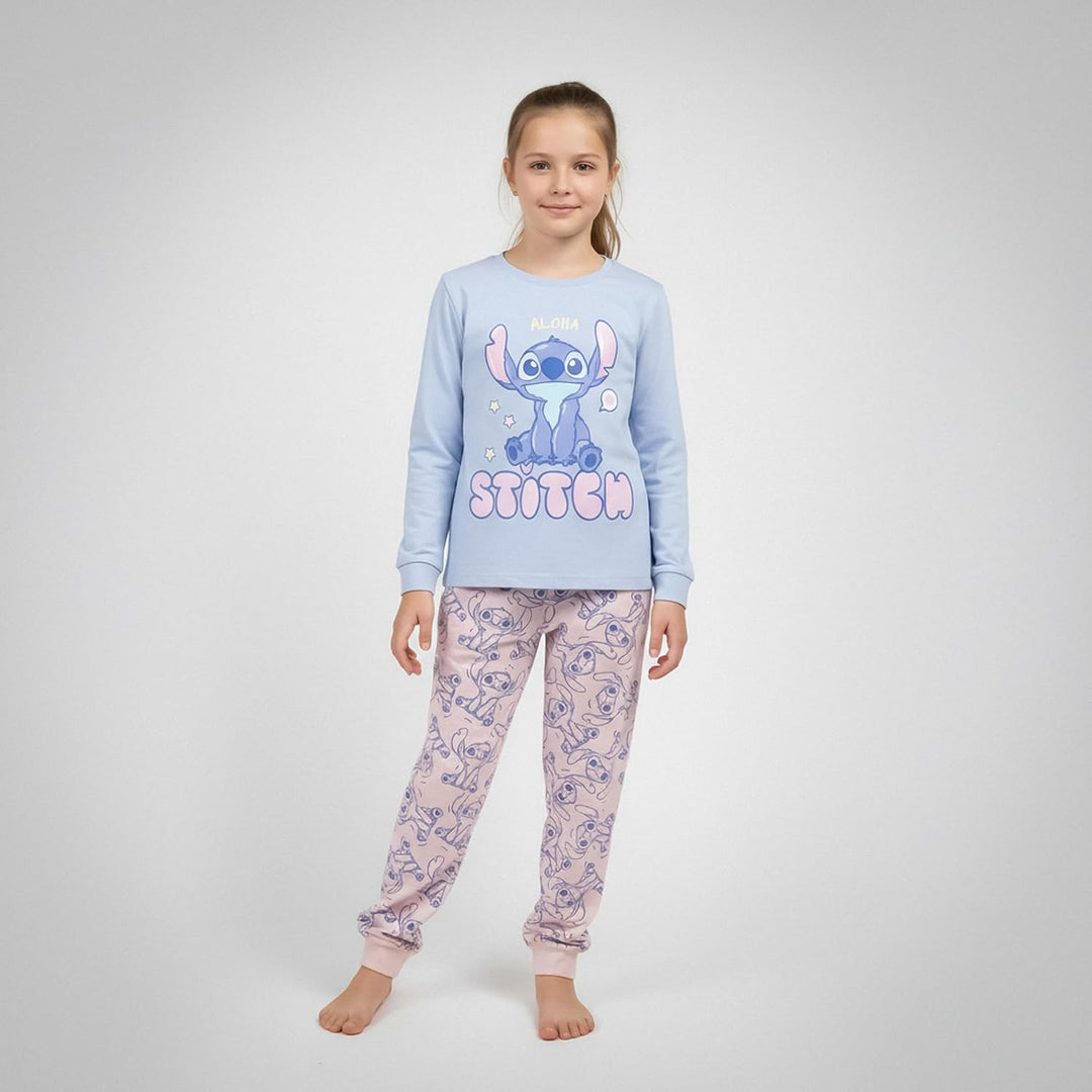 Disney Lilo und Stitch Mädchen-Schlafanzug, Stitch Pyjama, 100% Baumwolle, Gr. 128-176 (DE/NL/SE/PL,