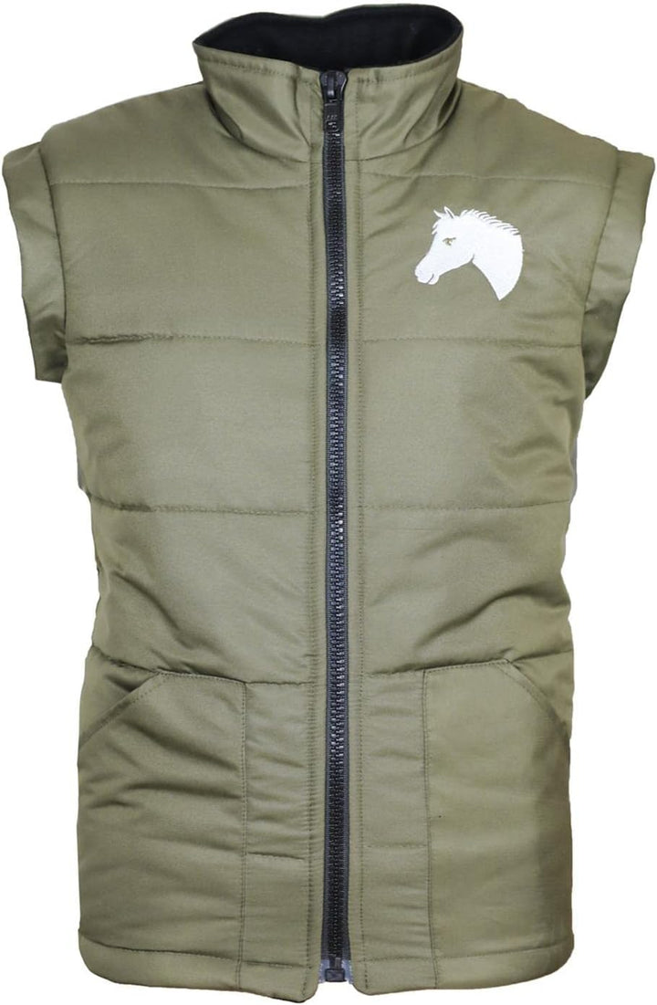 MS-Trachten Kinder Winter Reitweste Winterweste Mia Oliv Grün warm gefüttert 122-128 Grün, 122-128 G
