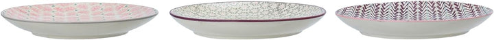 Bloomingville Teller Maya, rosa grau lila, Keramik, 3er Set