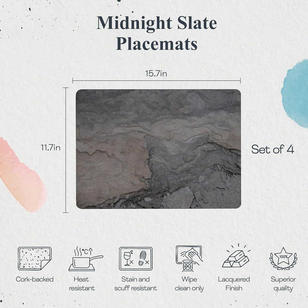 Pimpernel Midnight Slate Tischunterlage 4 Stück (s)