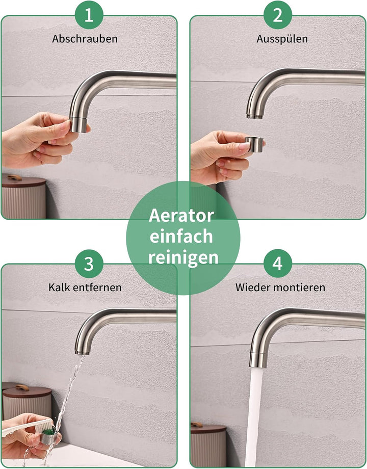 Niederdruck Armatur Küche, 360 ° Drehbare Wasserhahn Küche | Spültischarmatur für Boiler, Untertisch