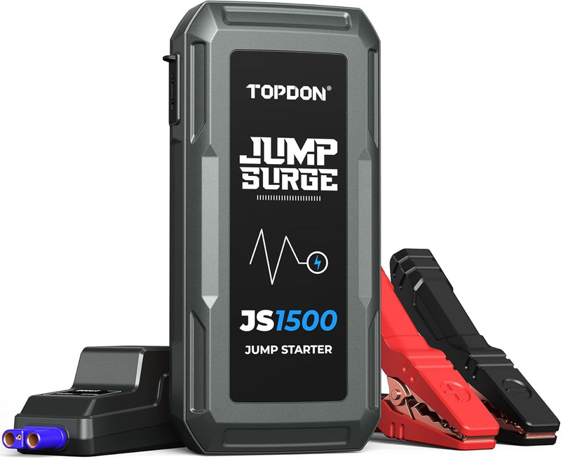 TOPDON Starthilfe Powerbank, JS1500 Starterbatterie 1500A Auto Booster Power Pack für bis zu 6.5L Be