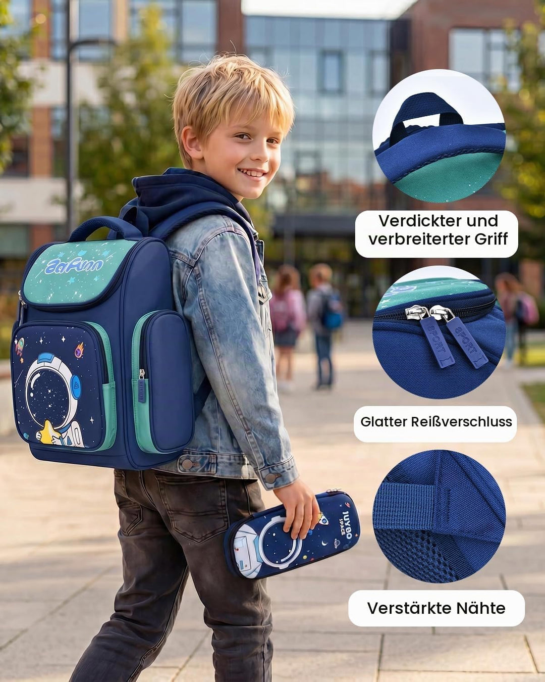 Amythe Schulrucksack Jungen 8-15 Jahre, Wasserdichte Schultasche für 3.-10. Klasse, Kinder Schulranz