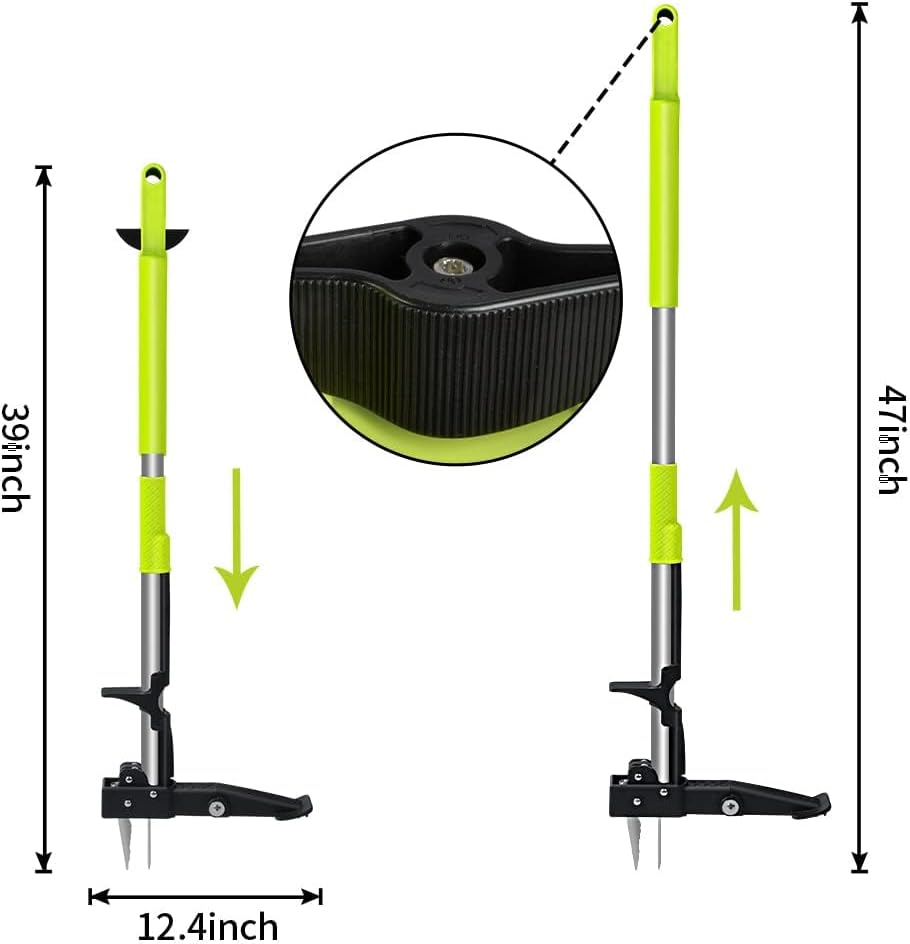 Gardtech aufstehen Unkrautstecher, 40-47 Zoll Unkrautabzieher mit langem Griff, Deluxe 4-Klauen-Unkr
