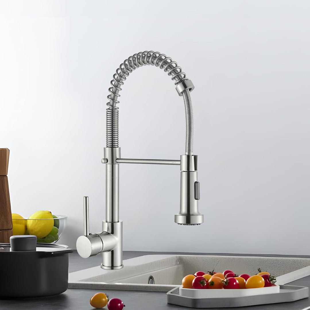 Cesinkin Niederdruck Wasserhahn Küche Spültischarmatur Mischbatterie Armatur Küche mit 2 Sprühfunkti