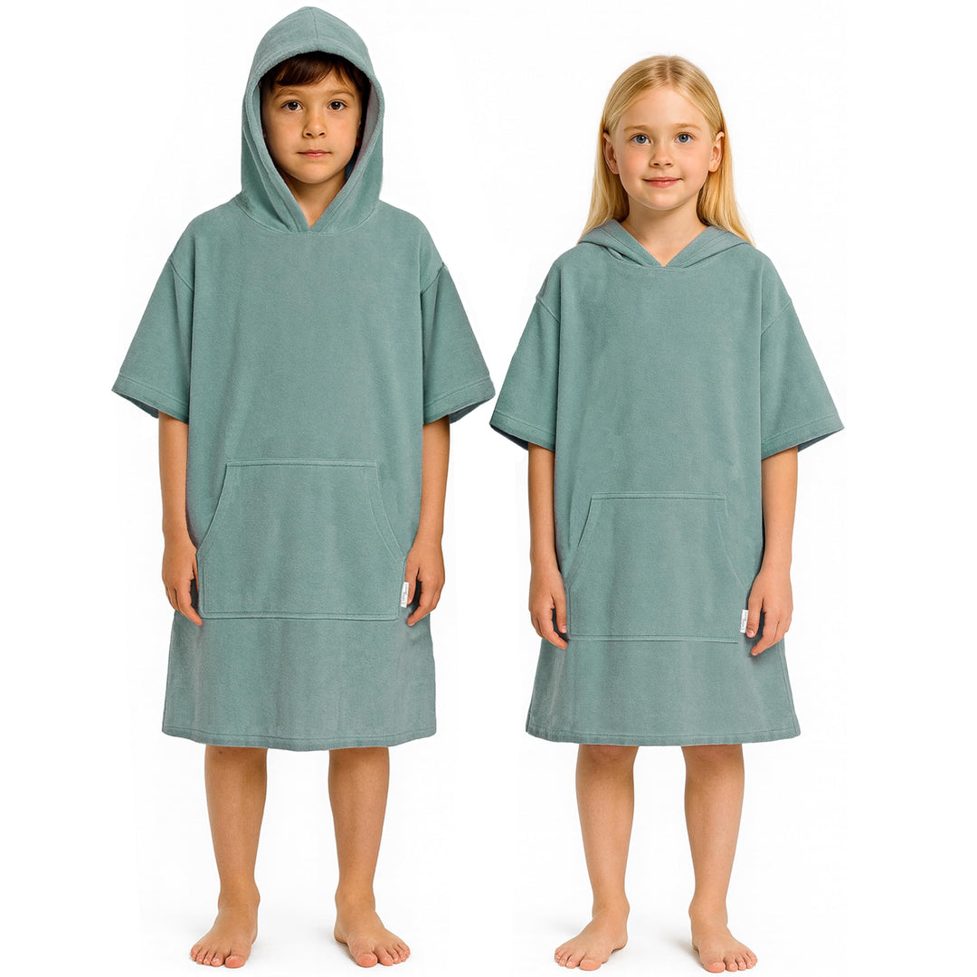 CalmyBEACH Leicht Frottee Badeponcho Kinder - Mädchen Jungen Baumwolle Poncho Handtuch Bademantel Ba