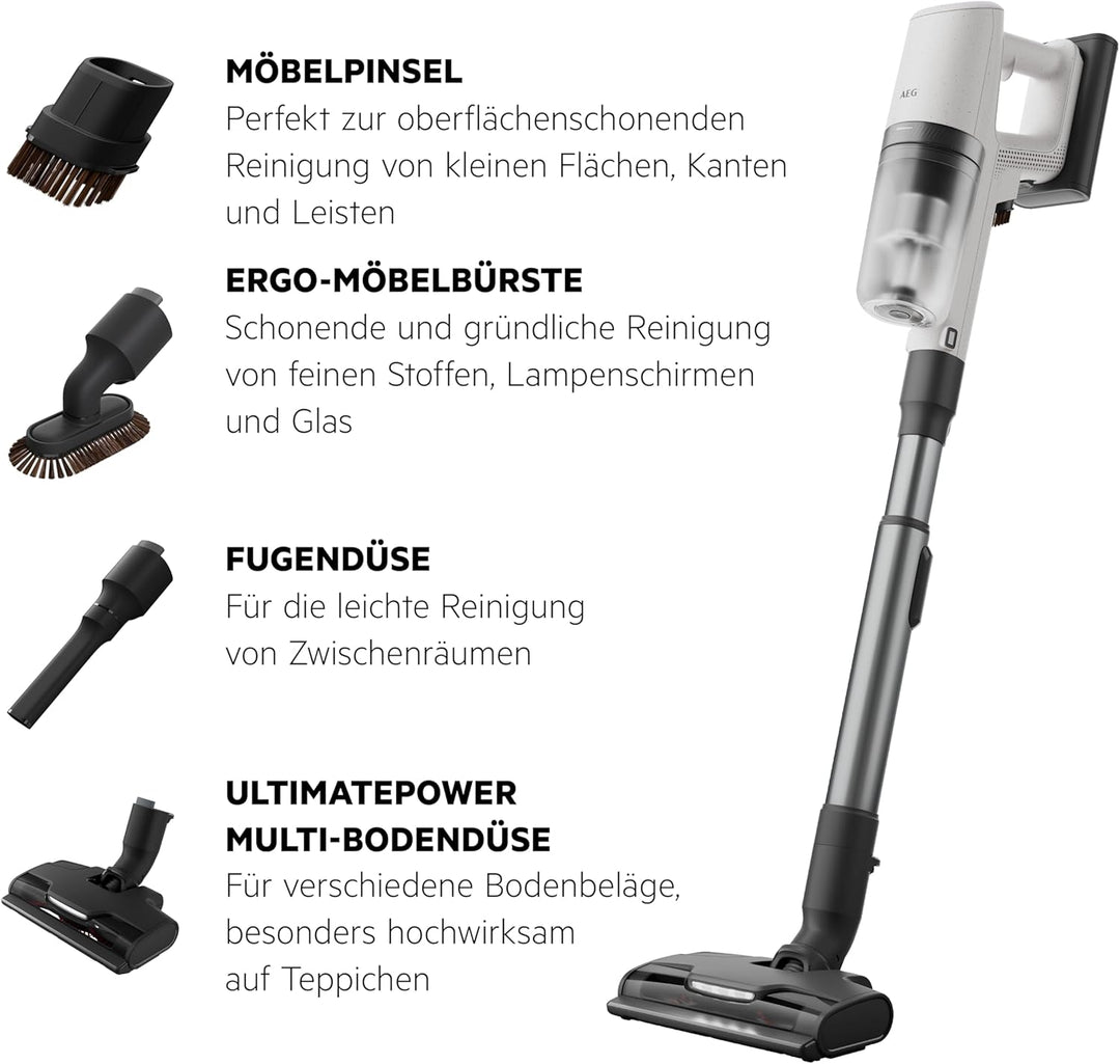 AEG Serie 8000 Akku Staubsauger, Kabellos, Alle Böden, AutoModus, bis zu 99% Staubaufnahme, bis zu 5