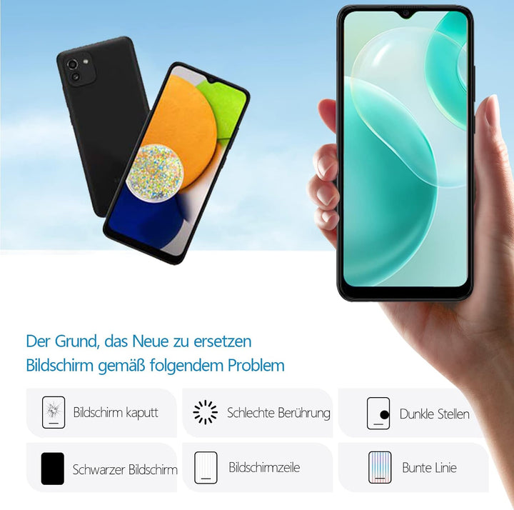 RongZy für Samsung Galaxy A03/A035G LCD Bildschirmersatz für Samsung Galaxy A03/A035G Touchscreen Di