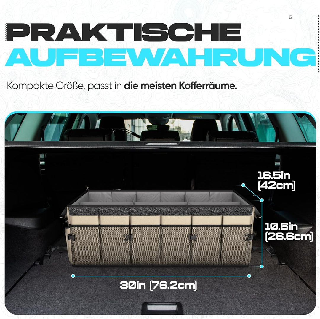 FORTEM Kofferraum Organizer, Kofferraumtasche, Zusammenklappbarer Auto Organizer Kofferraum mit Fäch