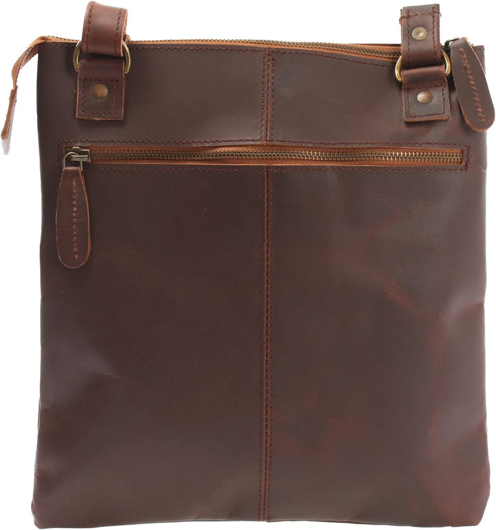 LECONI Umhängetasche Rinds-Leder kleine Schultertasche Damen + Herren Vintage-Look Schultertasche Le