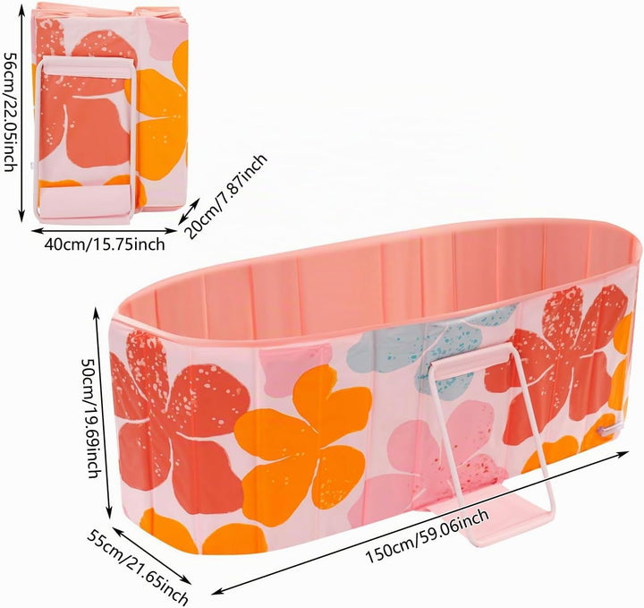 Faltbare Badewanne für Erwachsene 150cm - 2in1 Eisbad & Warmwasser - Tragbare Freistehende Wanne, Mo
