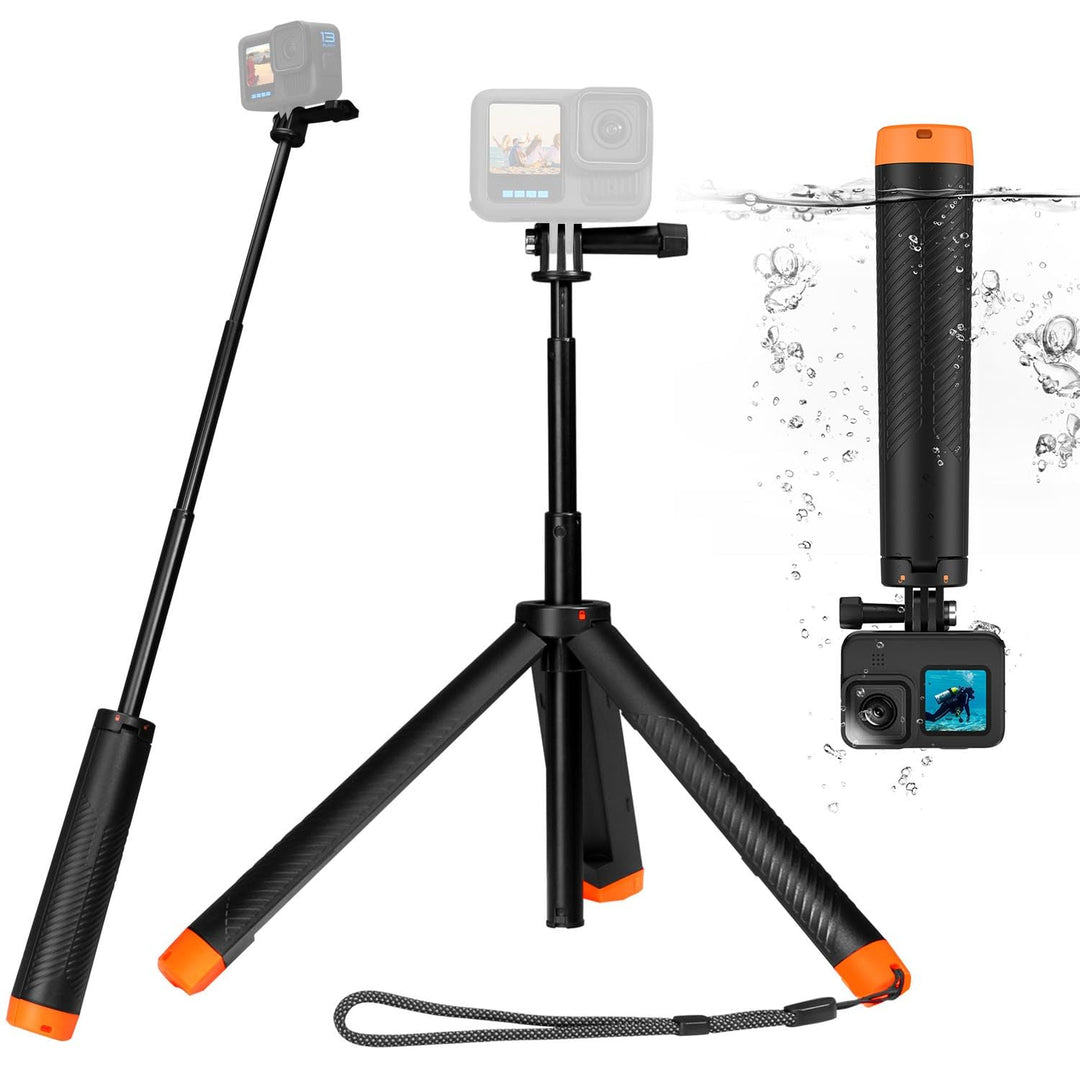 Schwebender Handgriff Selfie Stick Stativ Wasserdicht Ausziehbares Selfie Einbeinstativ für Go Pro H
