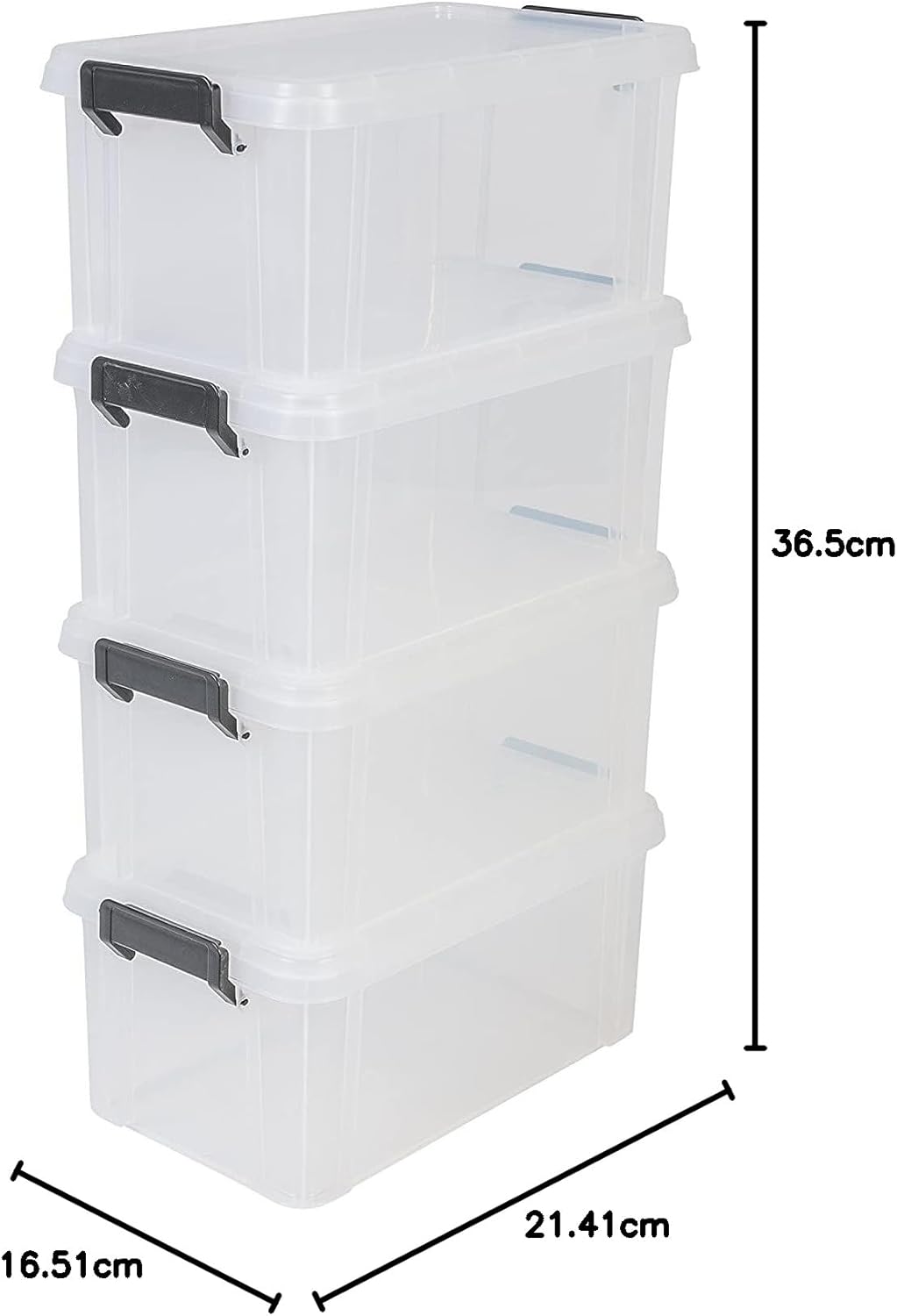 Iris Ohyama, 4er-Set, Aufbewahrungsboxen, 6 L, mit Einrastgriffen, stapelbar, Garage - Multi Box MBX