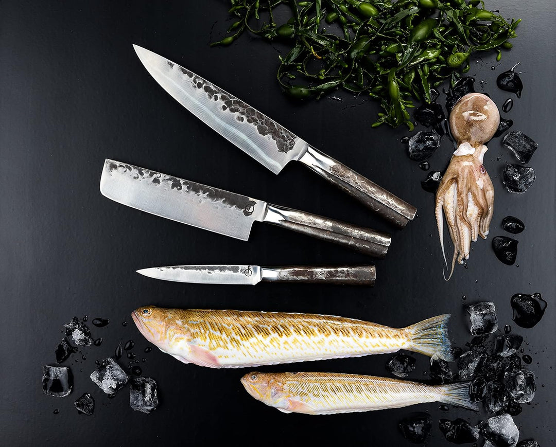 Forged Intense Messerset 3-teilig, handgefertigt, in Holzkiste