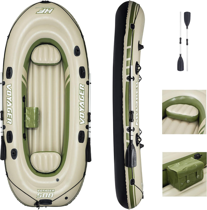 Bestway Hydro-Force Schlauchboot-Set Voyager 500, für 3 Personen, 348 x 141 x 48 cm, Mehrfarbig