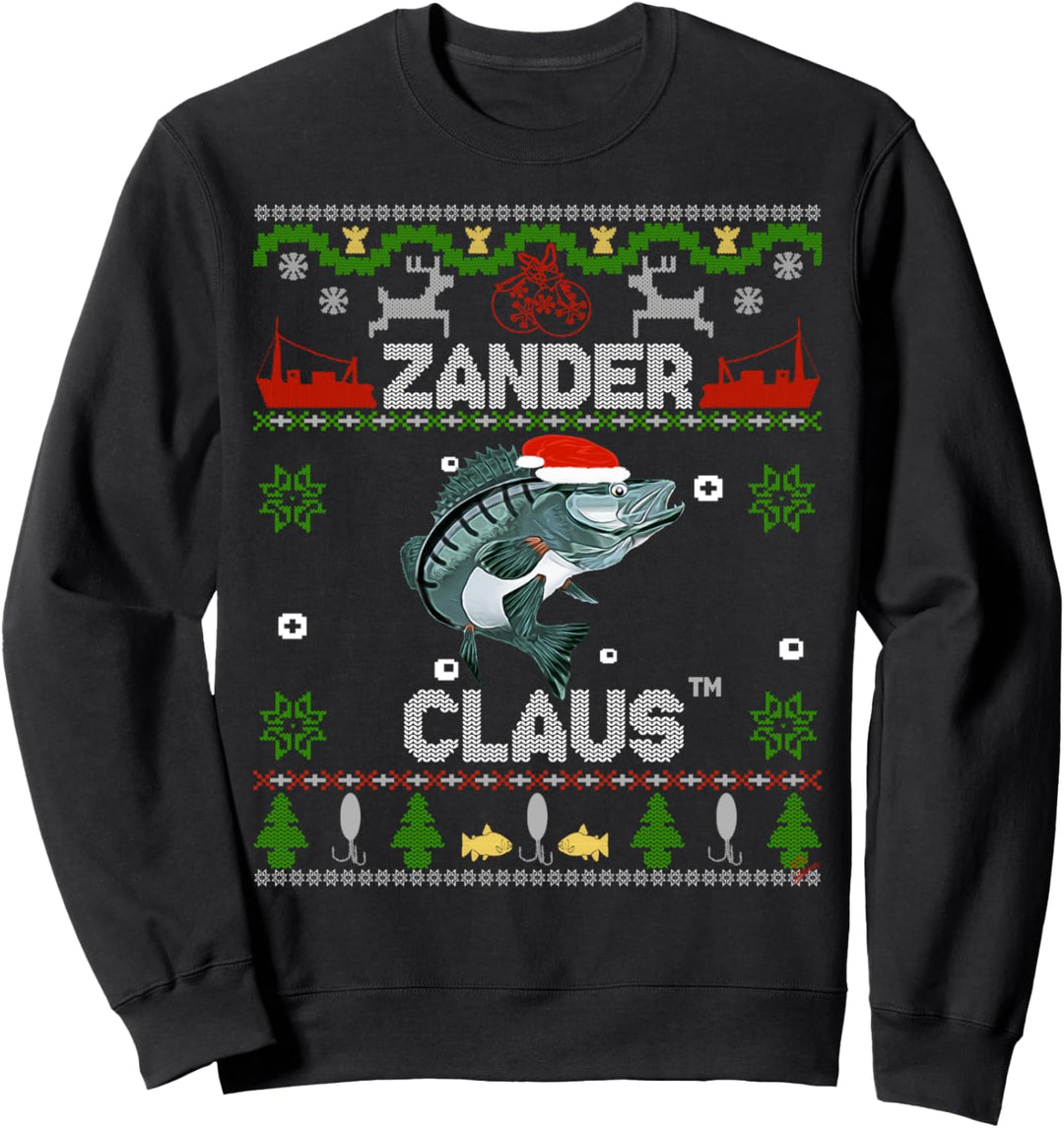 Zander Claus - Weihnachtspulli für Angler lustiger Weihnacht Sweatshirt