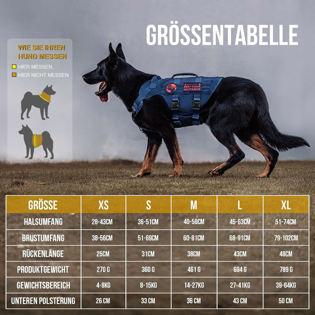 OneTigris No-Pull Hundegeschirr, AIRE MESH Einstellbar Sicherheitsgeschirr Ultra Atmungsaktiv für Gr