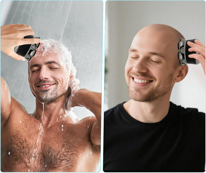 Carehabi Glatzen Rasierer Herren, Glatzenrasierer Elektrisch IPX6 Wasserdicht Magnetisch 7D Schweben