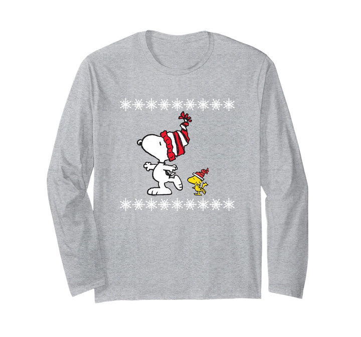 Peanuts Snoopy and Woodstock Feiertags-Skate Langarmshirt