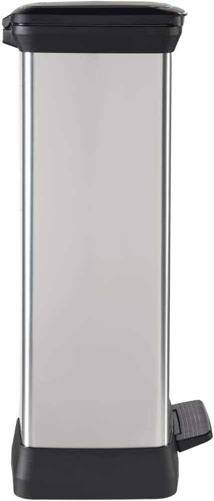 CURVER DECOBIN Abfalleimer, Kunststoff, Silber