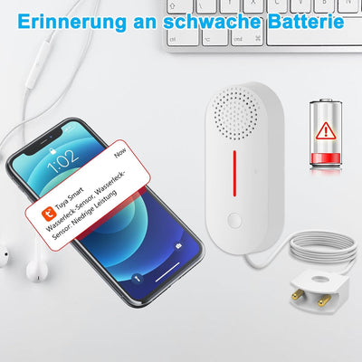 DAYTECH TUYA WiFi Smart Wassermelder Leck Detektor Sumpfpumpe Alarm Level Sensor 2 in 1 Detektor, 10