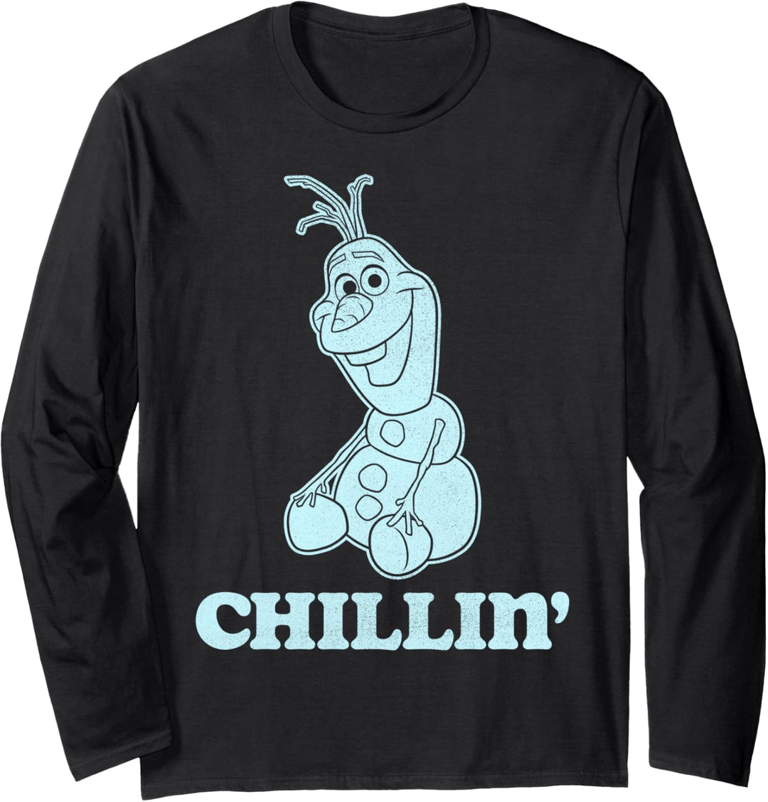 Disney Frozen Olaf Chillin' Round Text Langarmshirt