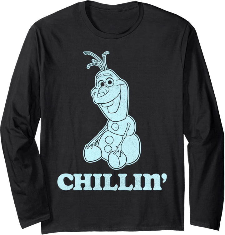 Disney Frozen Olaf Chillin' Round Text Langarmshirt
